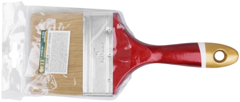  Кисть флейцевая "Классик" натуральная светлая щетина деревянная ручка 4дюйм (100мм) FIT 01098 фото в каталоге от BTSprom.by