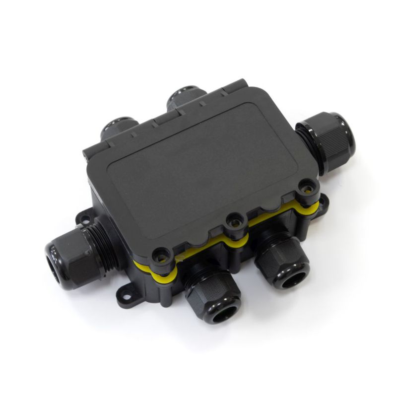 коробка распределительная оп 131х95х37 6-вводная ip68 па66 40а 450в d3.5-12мм с откидной крышкой черн. промрукав pr08.13155 от BTSprom.by