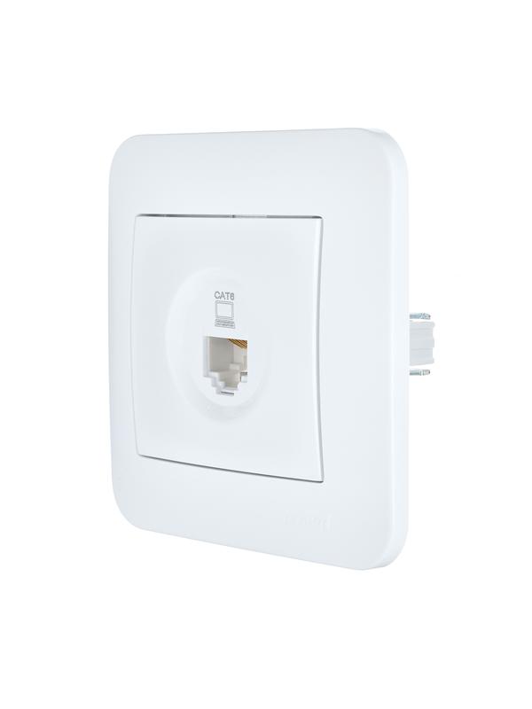  Розетка компьютерная 1-м СП ASTI IP20 RJ45 в сборе Cat 6e бел. LEZARD 7081-0202-140 фото в каталоге от BTSprom.by