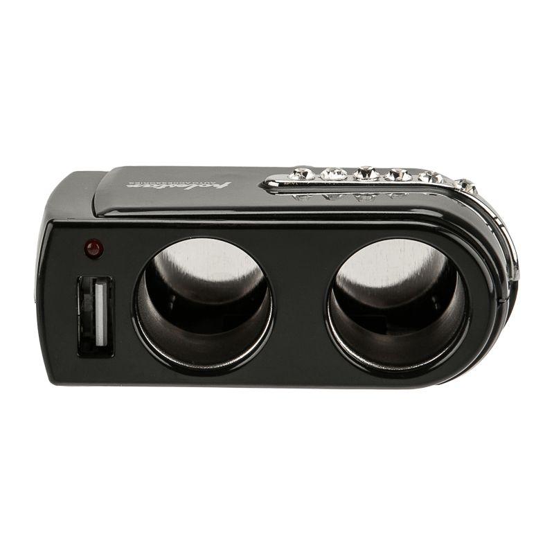  Разветвитель автоприкуривателя 2 гнезда 1хUSB (5 V 1000 mA) Rexant 16-0238 фото в каталоге от BTSprom.by