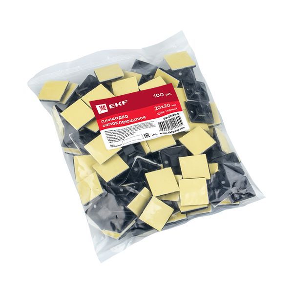  Площадка самоклеящаяся 20х20мм черн. (уп.100шт) EKF plc-20x20-b фото в каталоге от BTSprom.by