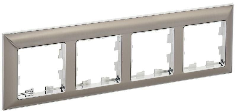 рамка 4-м brite ру-4-бр хром/никель iek br-m42-12-4-k23 от BTSprom.by