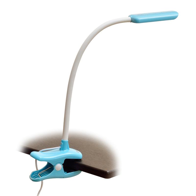 светильник настольный tld-554 blue/led/400lm/5500k/dimmer 4вт «прищепка» сенсор. выкл. uniel ul-00003646 от BTSprom.by