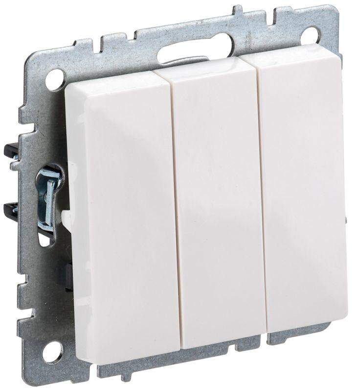 выключатель 3-кл. brite 10а вс10-3-0-брб механизм бел. iek br-v30-0-10-k01-pro от BTSprom.by