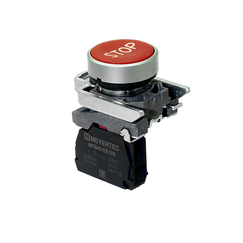 кнопка плоская маркировка "stop" 1nс ip65 металл mtb4-ba41622 красн. овен 137128 от BTSprom.by