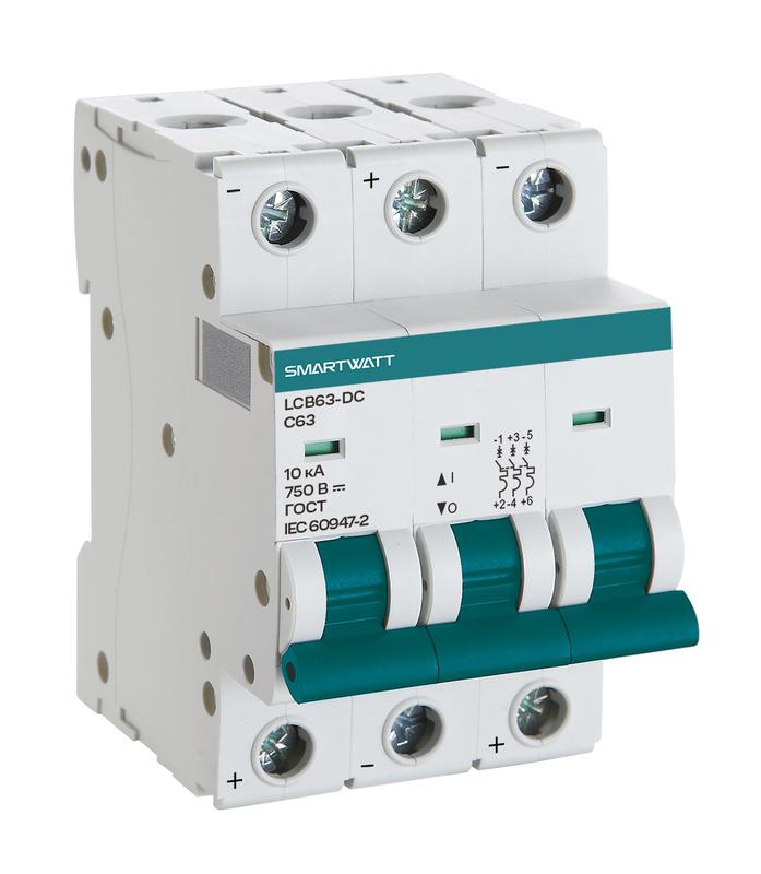выключатель автоматический модульный pde lcb63h-dc-c2/3 2а 3p кривая c 10ка smartwatt 4512020490090 от BTSprom.by