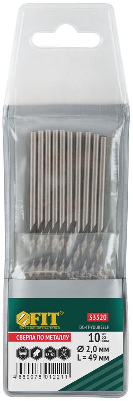  Сверло по металлу HSS черненые 2.0х49мм (уп.10шт) FIT 33520 фото в каталоге от BTSprom.by