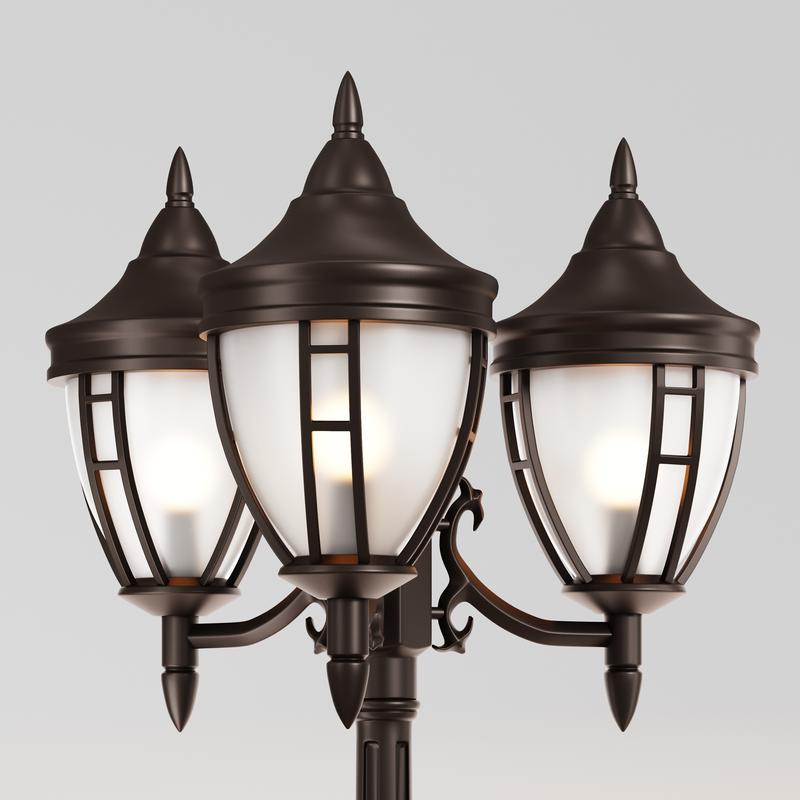  Светильник Rivoli 3х60Вт E27 IP44 садово-парковый Maytoni O026FL-03B фото в каталоге от BTSprom.by