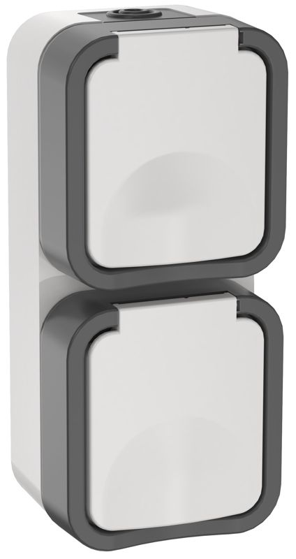 розетка 2-м оп tors 16а ip55 ts232 вертик. с заземл. с крышкой бел. iek ts-r26-16-55-v-k41 от BTSprom.by