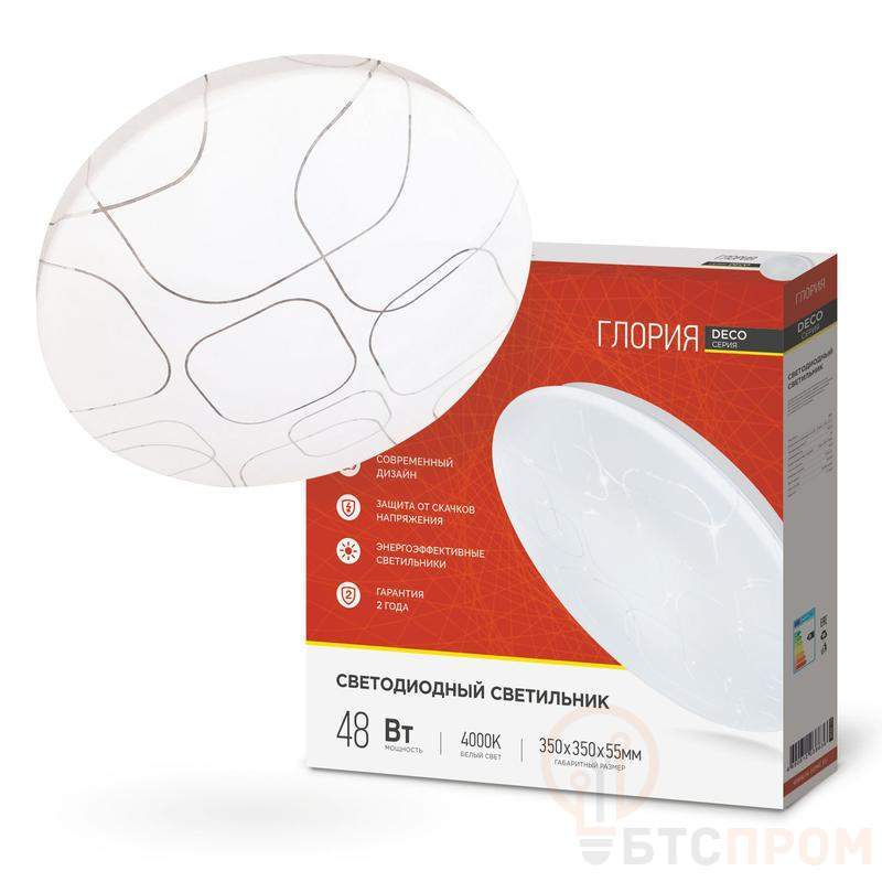 Светильник светодиодный DECO ГЛОРИЯ 48Вт 4000К 4320лм 230В 380х55мм IN HOME 4690612038636 фото в каталоге от BTSprom.by  Светильник светодиодный DECO ГЛОРИЯ 48Вт 4000К 4320лм 230В 380х55мм IN HOME 4690612038636 фото в каталоге от BTSprom.by