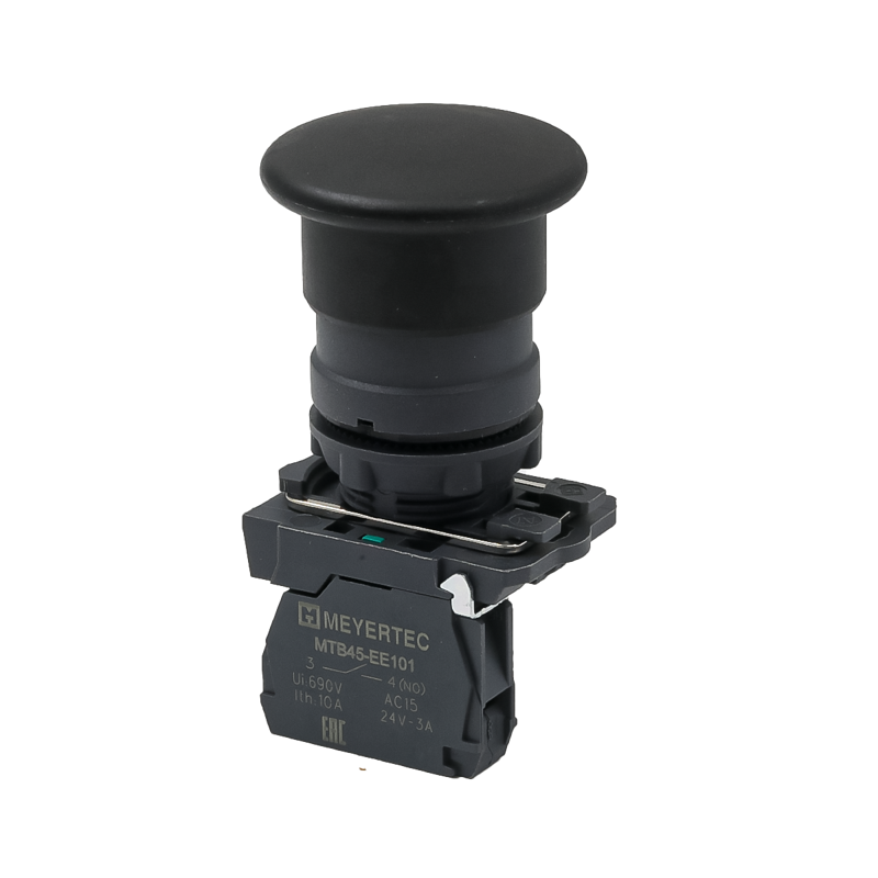 кнопка грибовидная 40мм пружиный возврат 1no ip65 пластик mtb5-ac21 черн. овен 137244 от BTSprom.by