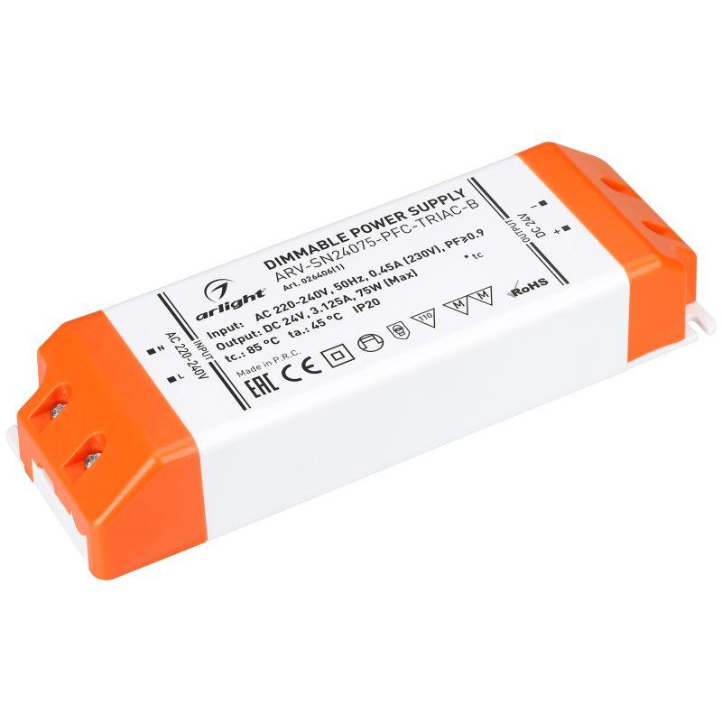 блок питания arv-sn24075-pfc-triac-b 24в 3.1а 75вт ip20 пластик arlight 026406(1) от BTSprom.by блок питания arv-sn24075-pfc-triac-b 24в 3.1а 75вт ip20 пластик arlight 026406(1) от BTSprom.by