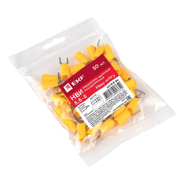  Наконечник вилочный изол. НВИ 6.0-5 (уп.50шт) EKF nvi-5.5-5n фото в каталоге от BTSprom.by