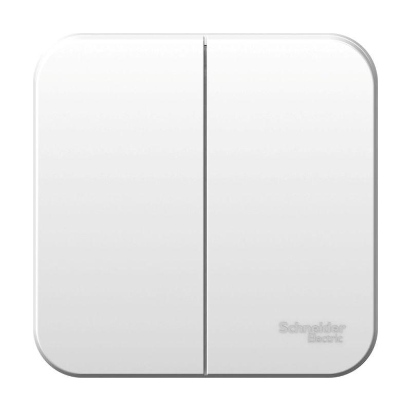 выключатель 2-кл. оп blanca 10а ip20 (сх. 5) 250в с изолир. пластиной бел. se blnva105011 от BTSprom.by