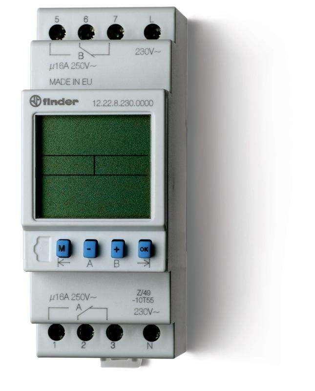 реле времени цифровое недельное 16а 230в ac 1co 35.8мм ip20 монтаж на рейку 35мм finder 122282300000 от BTSprom.by