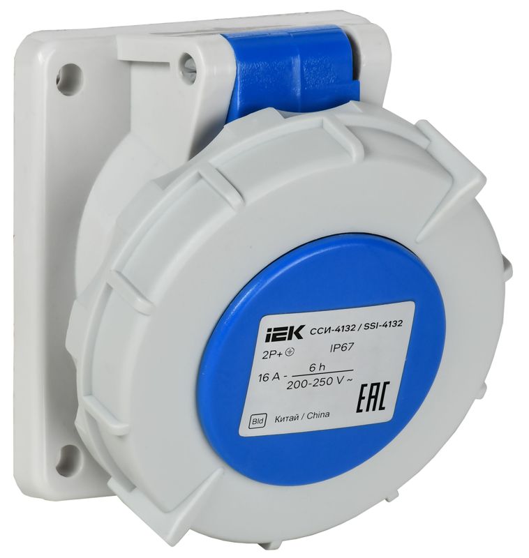 розетка встраиваемая угловая сси-4132 16а 3п 2p+pe 6ч 220в ip67 iek psr41-016-3-0-67 от BTSprom.by