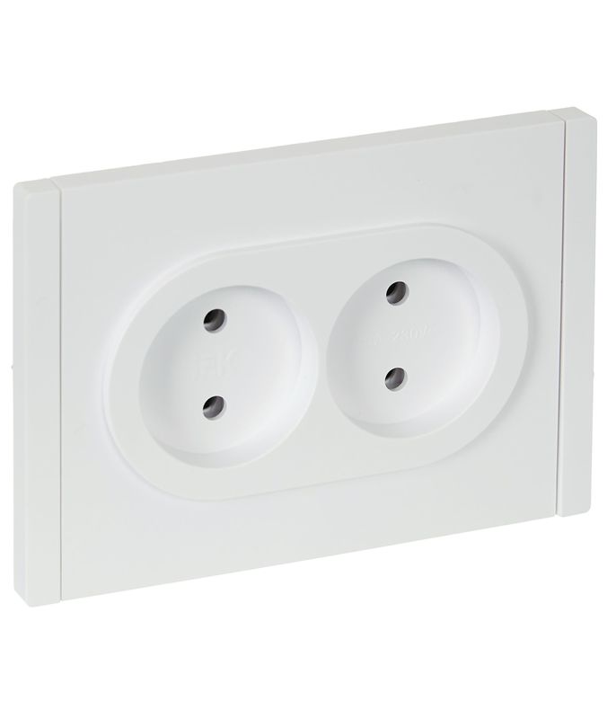 розетка 2-м сп forte&piano fp226 10а без заземл. без защ. шторок безвинт. крепл. бел. iek fp-r20-10-1-k01 от BTSprom.by
