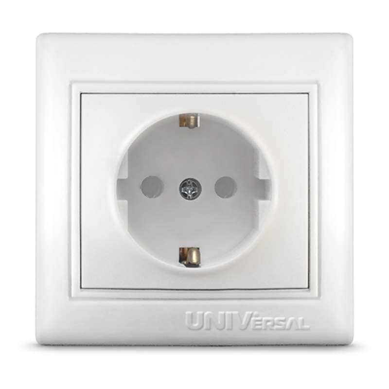 розетка 1-м сп севиль 16а ip32 с заземл. защ. шторки бел. universal с0049 от BTSprom.by