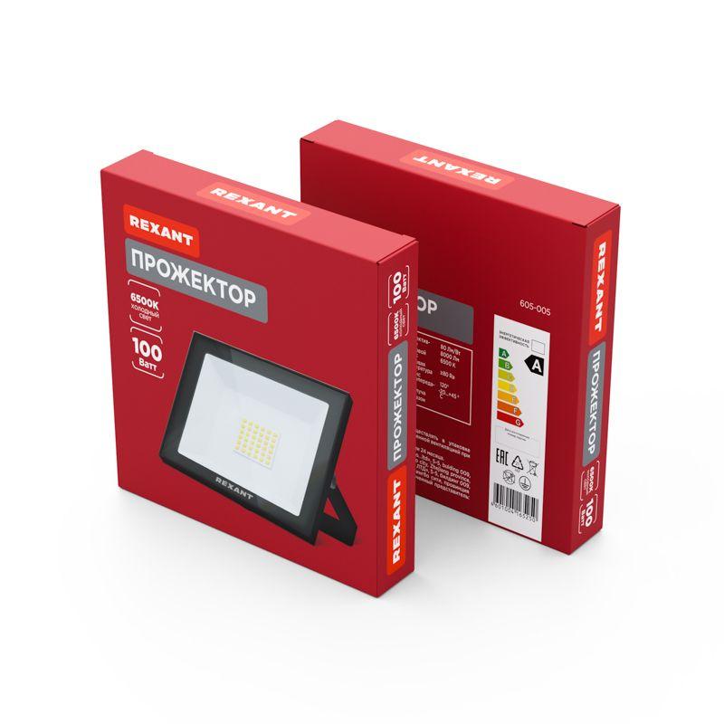  Прожектор светодиодный 100Вт 200-260В IP65 8000лм 6500К хол. бел. Rexant 605-005 фото в каталоге от BTSprom.by