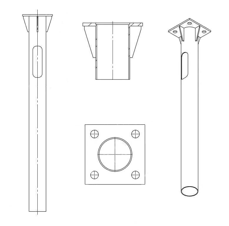 деталь фундамента закладная для огкф-4 umecon мк 90150 фм-0.108-1.0-140(10) фланец 190х190 грунт от BTSprom.by