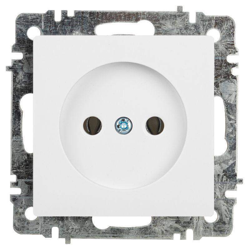розетка 1-м сп accent 6-201-01 16а ip20 250в 2р al/cu бел. intro б0063653 от BTSprom.by