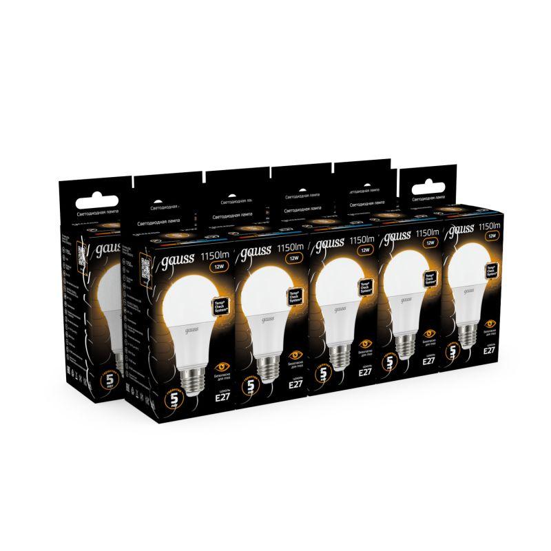 Лампа светодиодная Black 12Вт A60 грушевидная 3000К тепл. бел. E27 1150лм GAUSS 102502112 фото в каталоге от BTSprom.by