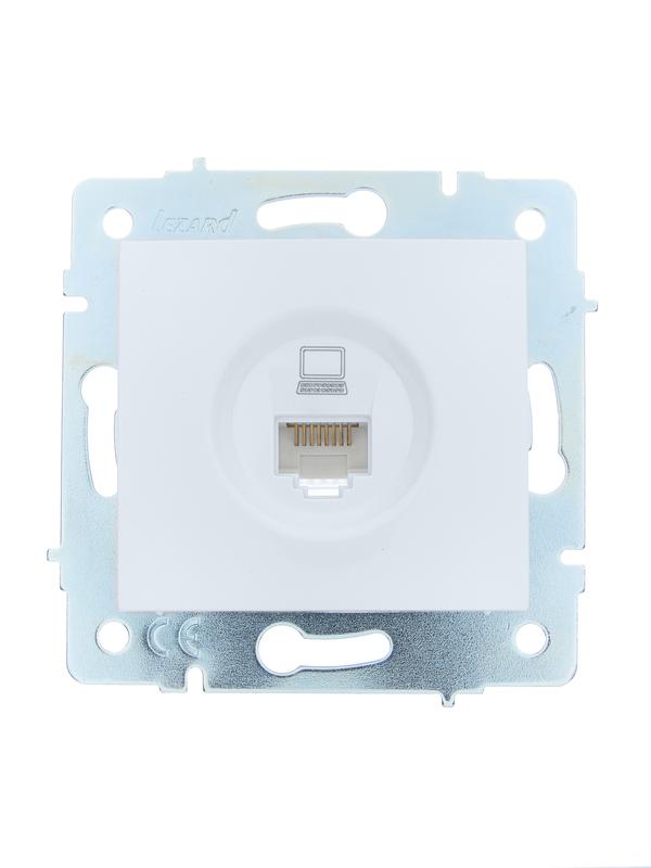 розетка компьютерная 1-м сп asti ip20 rj45 механизм cat 5e бел. lezard 7081-0288-139 от BTSprom.by