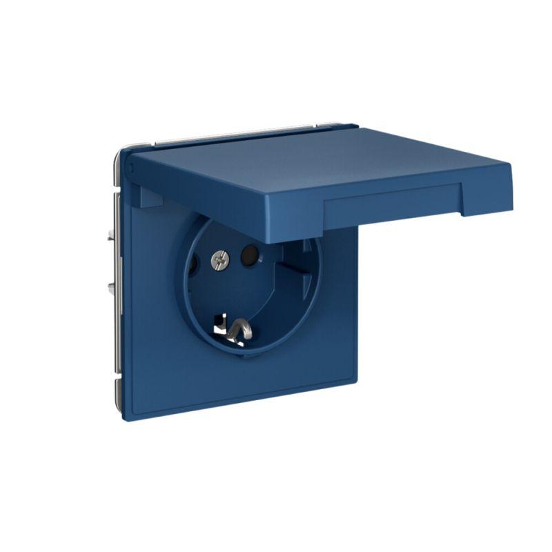 Розетка ArtGallery 16А IP20 с заземл. со шторками с крышкой быстрозажим. клем. механизм аквамарин SE GAL001146S фото в каталоге от BTSprom.by