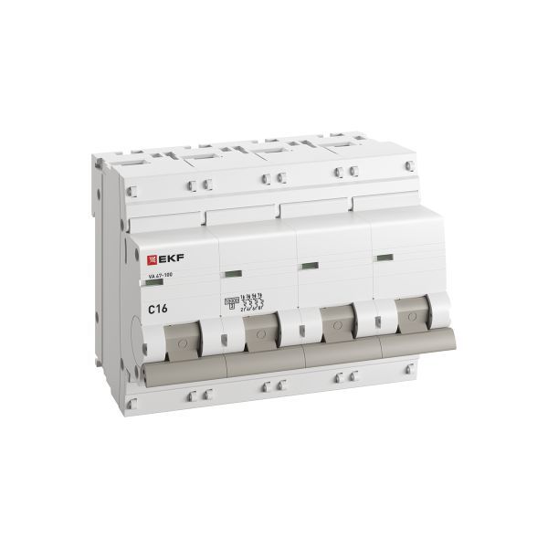 Выключатель автоматический модульный 4п C 16А 10кА ВА 47-100 PROxima EKF mcb47100-4-16C-pro фото в каталоге от BTSprom.by