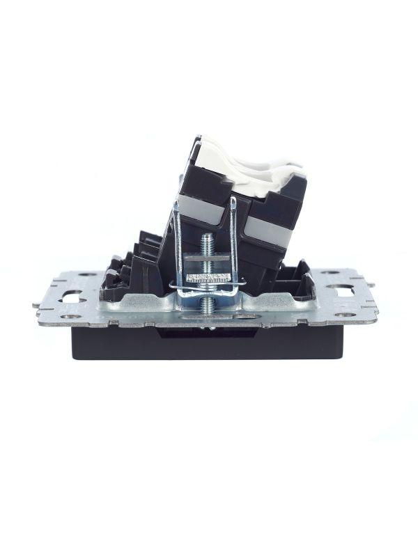  Розетка компьютерная 2-м СП BRITE RJ45 кат.5E РК10-2-БрГ механизм графит IEK BR-K20-1-K53 фото в каталоге от BTSprom.by