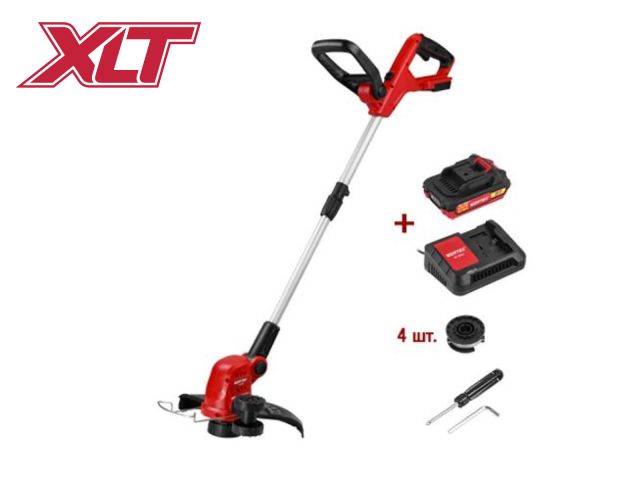 триммер аккум. wortex tb 3018 all1 xlt set 18в, 1 акк., 2 ач, шир.скаш.300 мм, полуавт.головка, л (телескоп. штанга, рег.угол 0-60°) 0333238 от BTSprom.by