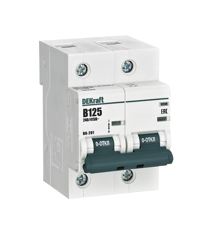 выключатель автоматический 2п b 125а 10ка ва-201 dekraft 13040dek от BTSprom.by