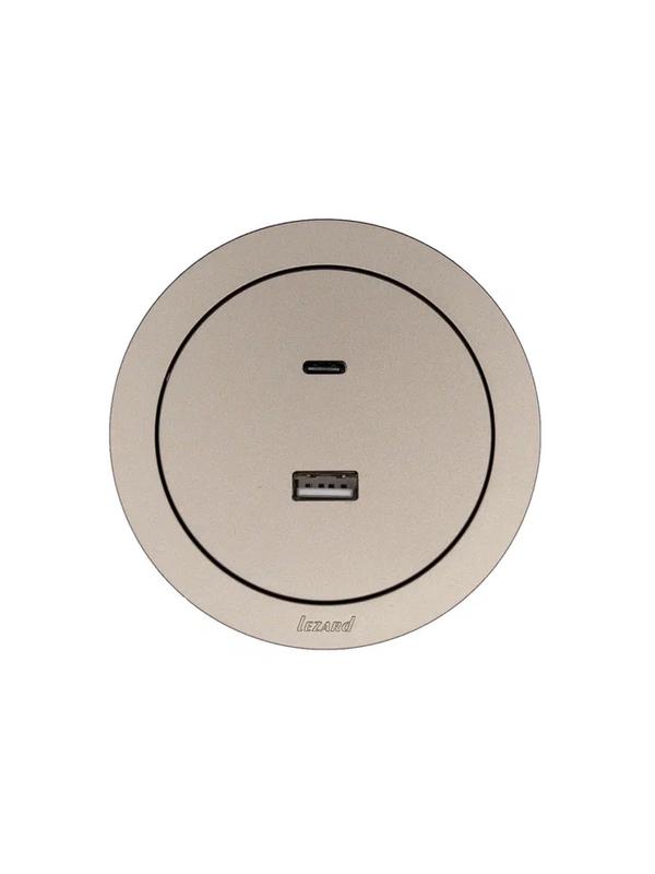  Розетка 1-м СП OSEN TC+ USB разъем механизм титан LEZARD 743-3788-192TC фото в каталоге от BTSprom.by