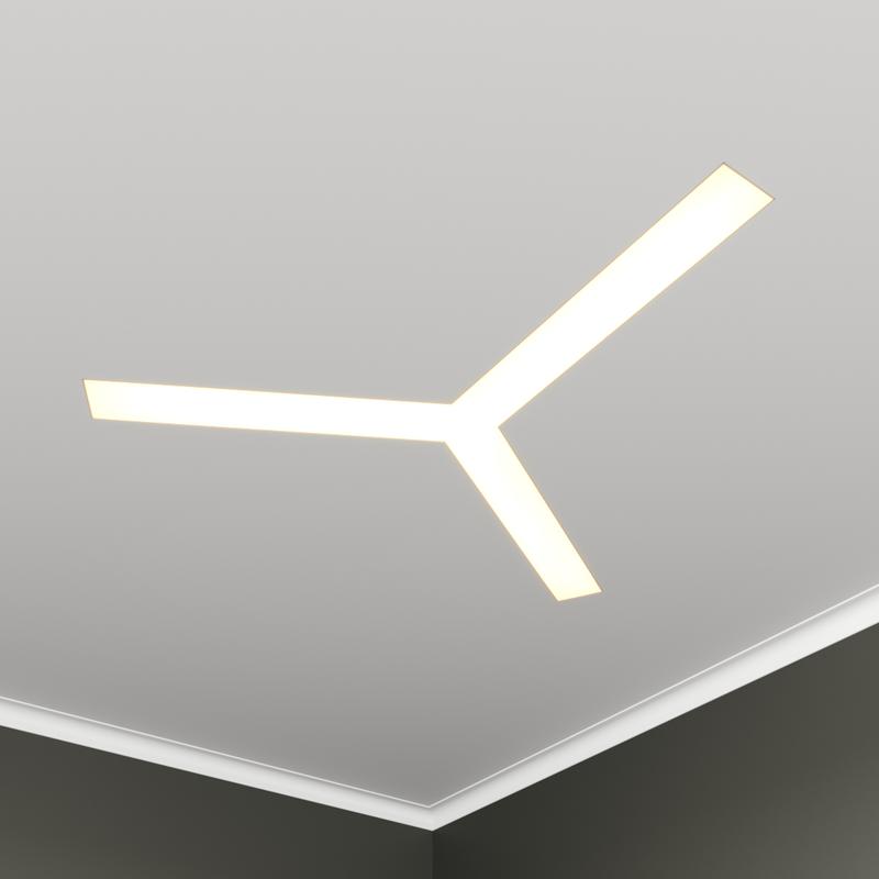 светильник светодиодный rve-lbx-trinity-1246-vg 55вт 4000к 1246х1085х110мм s80мм трехлучевой крест встраив. под шпаклевку бел. rvelektro rve00003527 от BTSprom.by