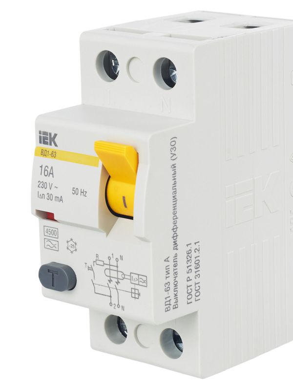 Выключатель дифференциального тока (УЗО) 2п 16А 30мА тип A ВД1-63 KARAT IEK MDV11-2-016-030 фото в каталоге от BTSprom.by