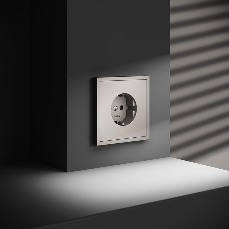  Розетка 1-м СП S70 16А с заземл. защ. шторки механизм кашемир Voltum VLS040203 фото в каталоге от BTSprom.by
