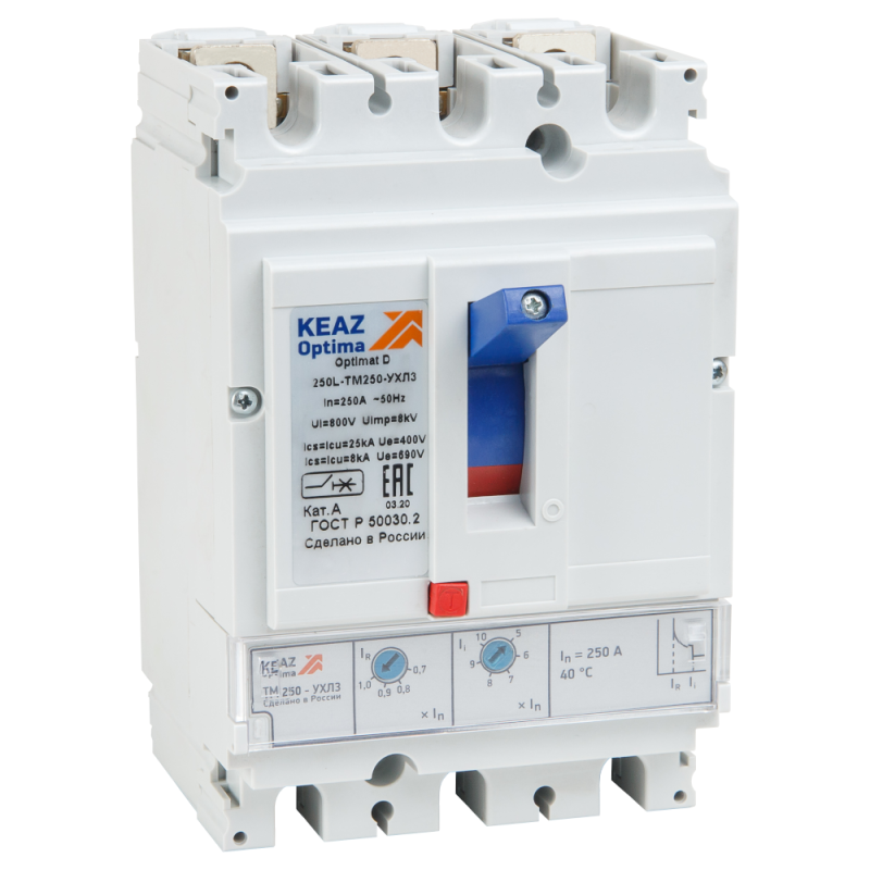 выключатель автоматический optimat d250f-tm250-ухл3 кэаз 291447 от BTSprom.by