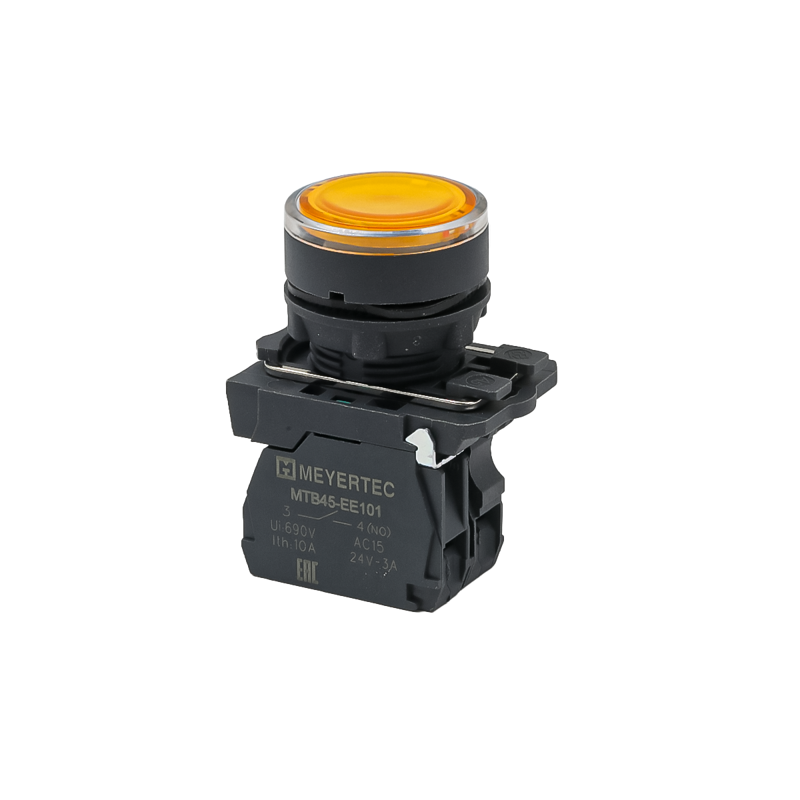 кнопка с подсветкой 1no 220в ac/dc ip65 пластик mtb5-aw35713 желт. овен 137271 от BTSprom.by