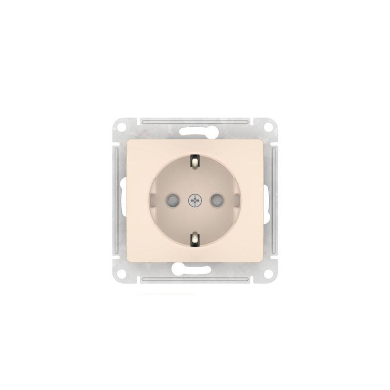  Розетка Glossa 16А с заземл. защ. шторки быстрозажим. клем. механизм беж. SE GSL000245S фото в каталоге от BTSprom.by