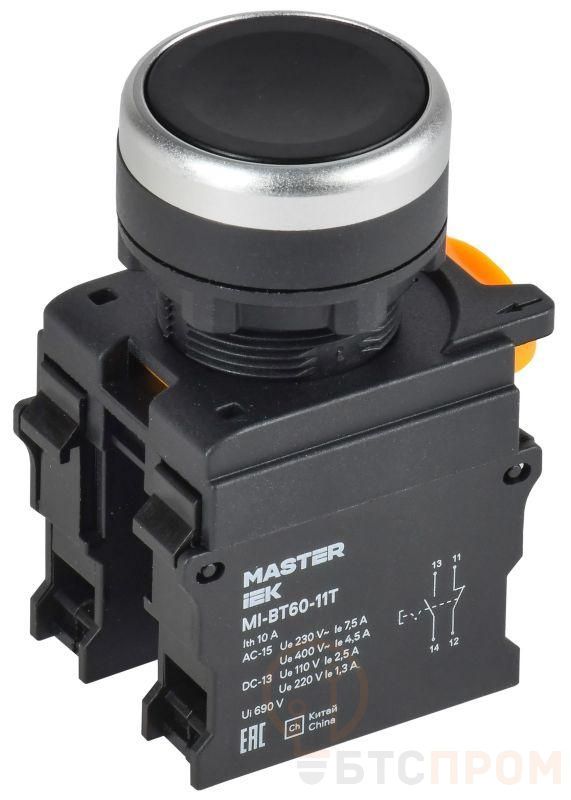Кнопка d22мм 1НО+1НЗ MASTER с фиксацией черн. IEK MI-BT60-11T-3-21-K02 фото в каталоге от BTSprom.by  Кнопка d22мм 1НО+1НЗ MASTER с фиксацией черн. IEK MI-BT60-11T-3-21-K02 фото в каталоге от BTSprom.by