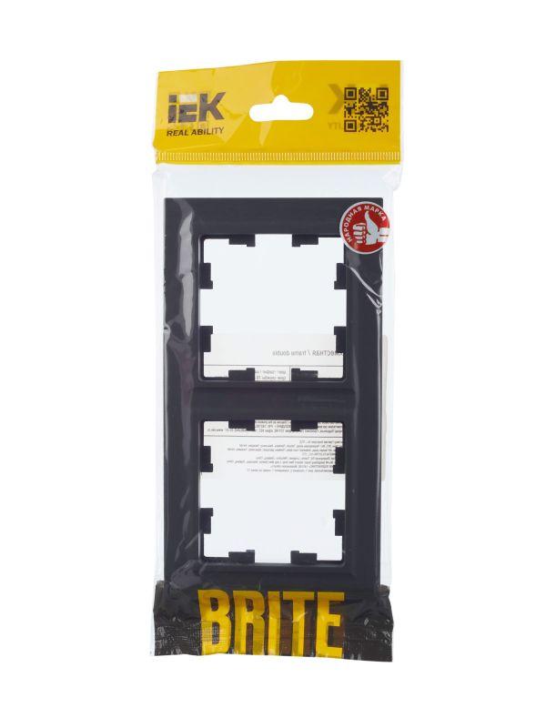  Рамка 2-м BRITE РУ-2-БрГ графит IEK BR-M22-K53 фото в каталоге от BTSprom.by
