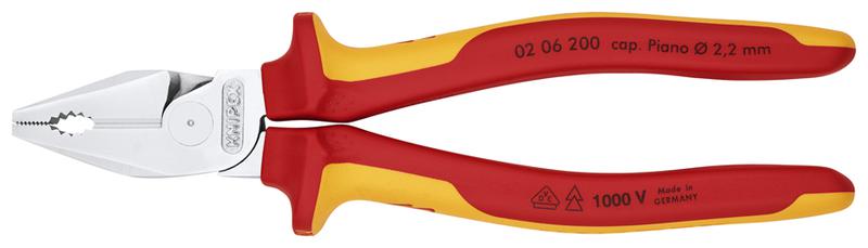  Плоскогубцы комбинированные особой мощности VDE L-200мм хром. Knipex KN-0206200SB фото в каталоге от BTSprom.by