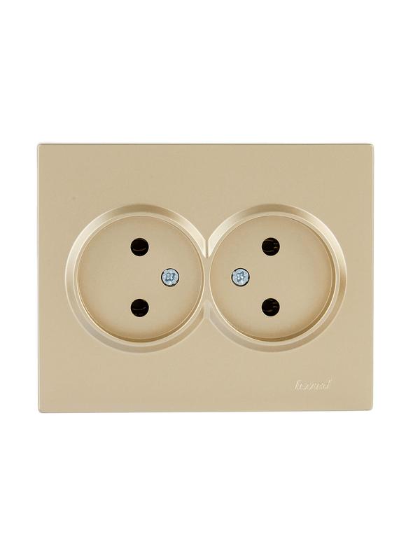 розетка vesna двойная без заземл. пбт зол. lezard 742-3600-128b от BTSprom.by