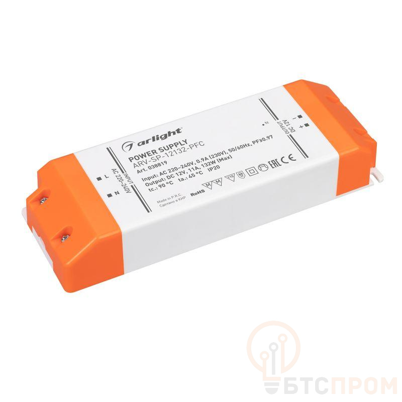 Блок питания ARV-SP-12132-PFC (12В 11А 130Вт) (IP20 пластик) Arlight 038819 фото в каталоге от BTSprom.by  Блок питания ARV-SP-12132-PFC (12В 11А 130Вт) (IP20 пластик) Arlight 038819 фото в каталоге от BTSprom.by