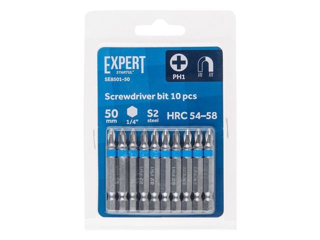 насадка крестообразная ph1 50мм 10шт expert startul (se8501-50) (бита phillips магнитная) se8501-50 от BTSprom.by