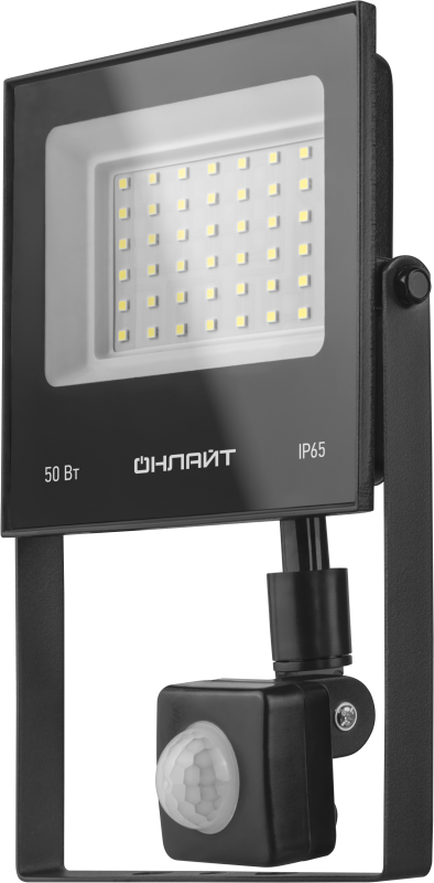 прожектор светодиодный 90 687 ofl-02-50-6.5k-bl-ip65-led 50вт 6500к ip65 4000лм черн. с датчиком движения онлайт 90687 от BTSprom.by