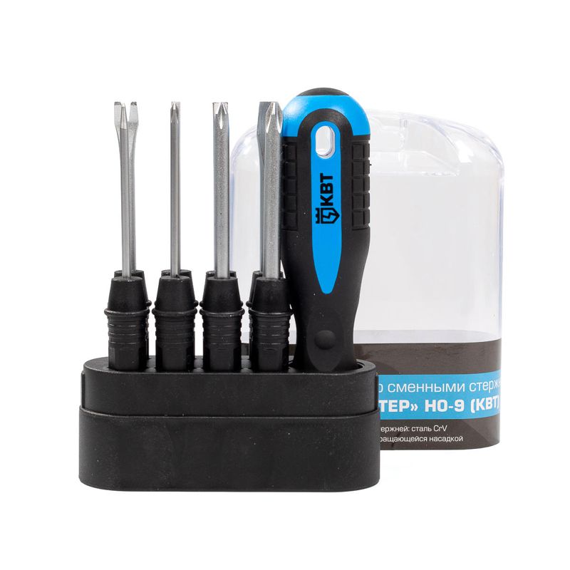 набор отвертка со сменными стержнями "мастер" но-9 квт 78708 от BTSprom.by