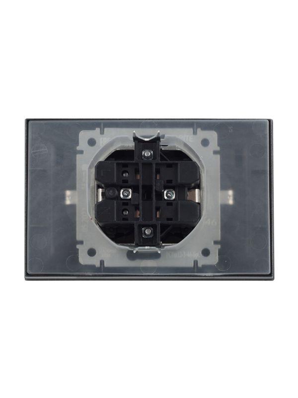  Розетка 2-м СП BRITE РСбш12-3-44-БрС 16А в сборе IP44 с крышкой сталь IEK BR-R26-16-44-K46-F фото в каталоге от BTSprom.by
