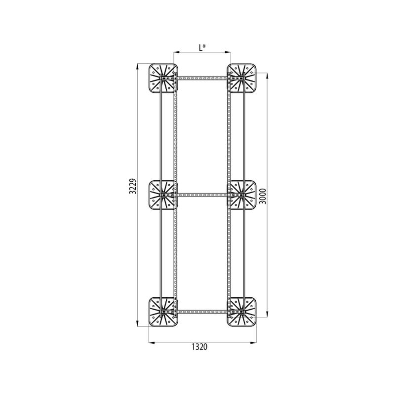  Конструкция опорная для установки оборудования TECHNORAPTOR FOOT 1000х3000 HD КМ TR0213 фото в каталоге от BTSprom.by