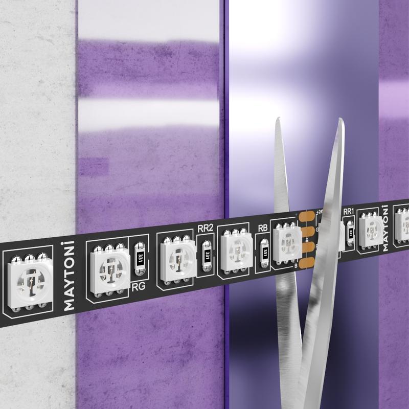  Лента светодиодная 24В 5050 21Вт/м RGB IP20 черн. (уп.5м) Maytoni 20038 фото в каталоге от BTSprom.by